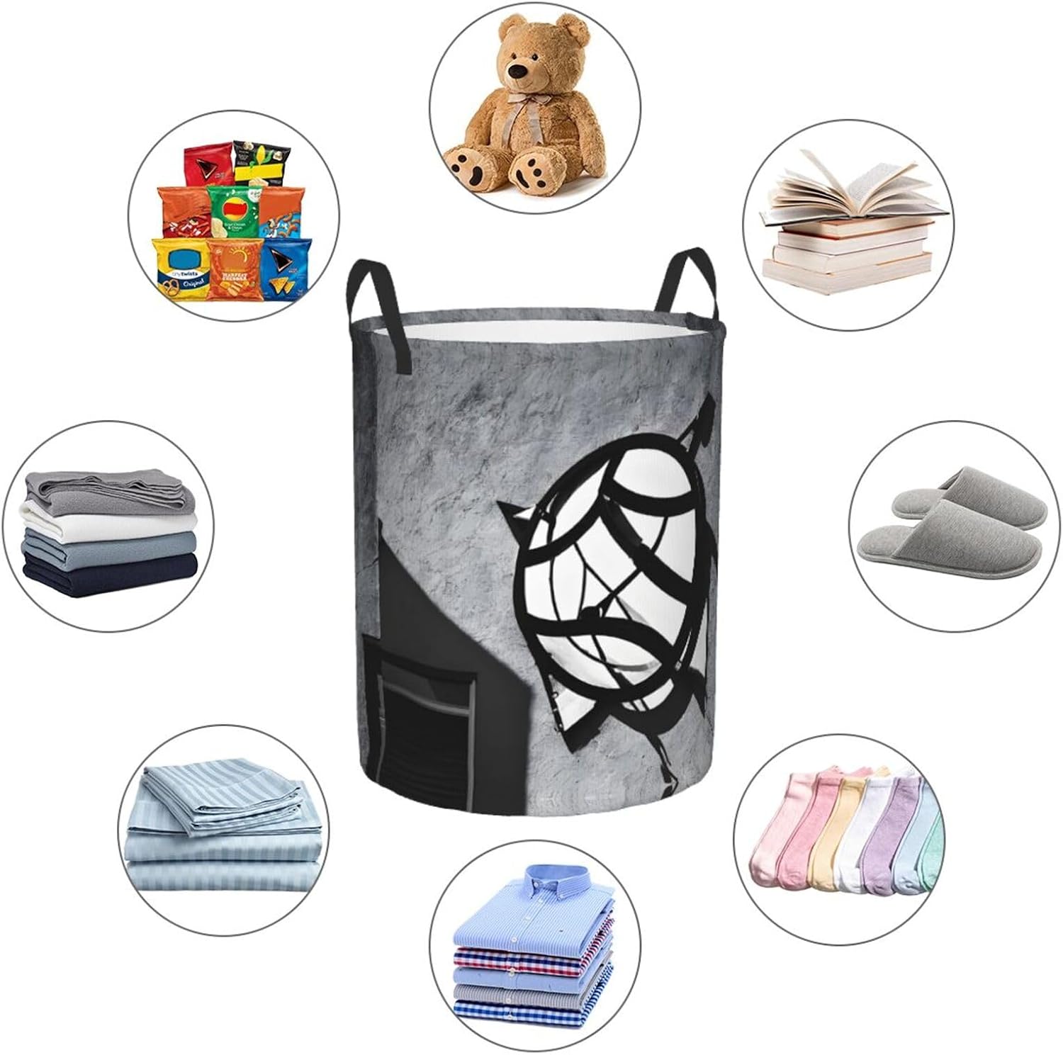 (Musical Theme Music Clefs) Collapsible Laundry Baskets with Handles Waterproof 19.6 x 15.7 in Laundry Hampers Blanket Toy Storage Basket Laundry Room Organization image 5