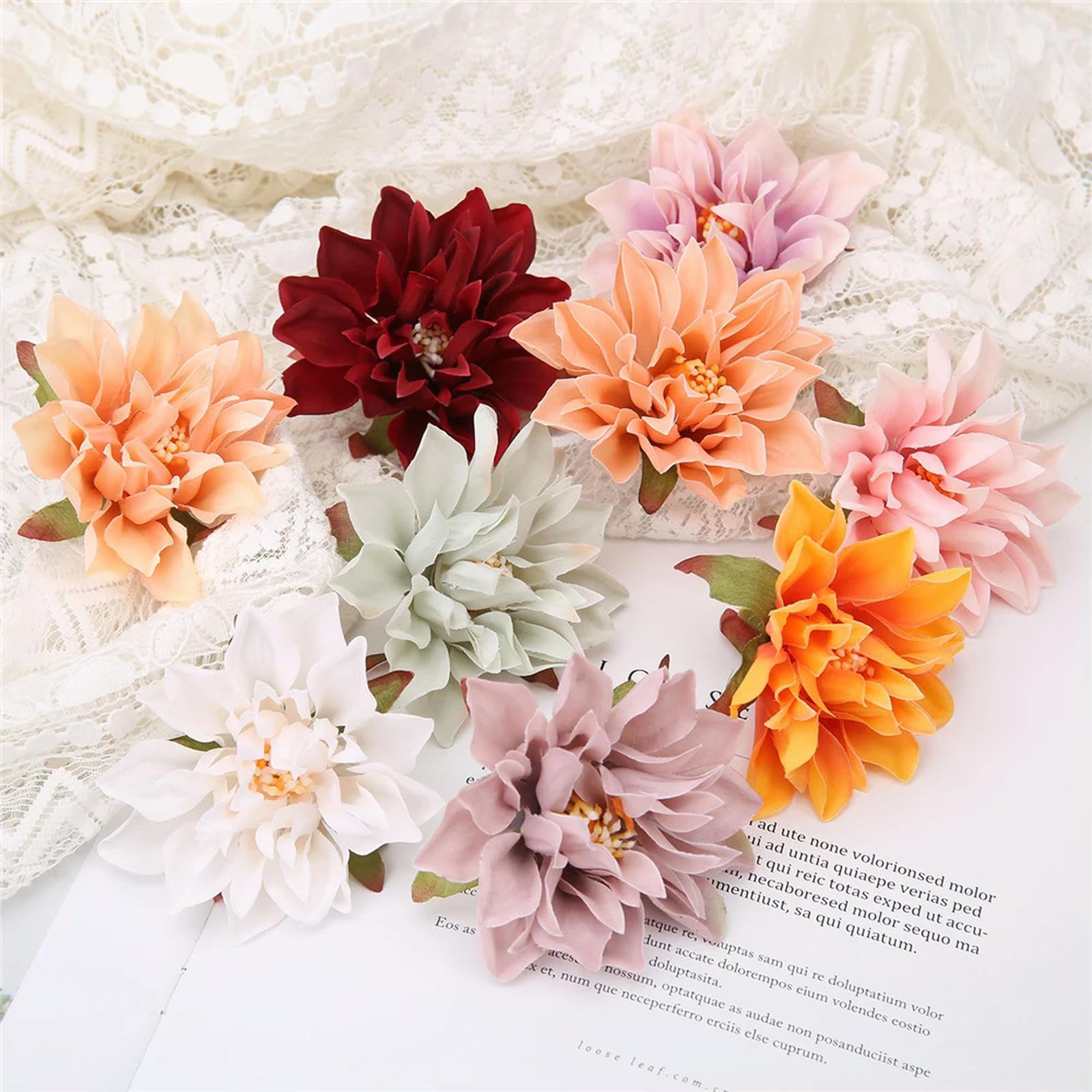 5/10 pezzi teste di fiori artificiali 9,5 cm fiori finti per fornure