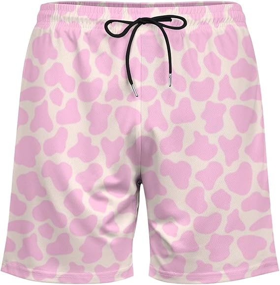 Amazon.co.jp: カワイト牛 アニマルプリント柄エスティックピンクビーチパンツ メンズ水着 トランクス ハーフパンツ 短パン サーフパンツ 水濡れOK素材 カジュアル men's M/L/LL : ファッション