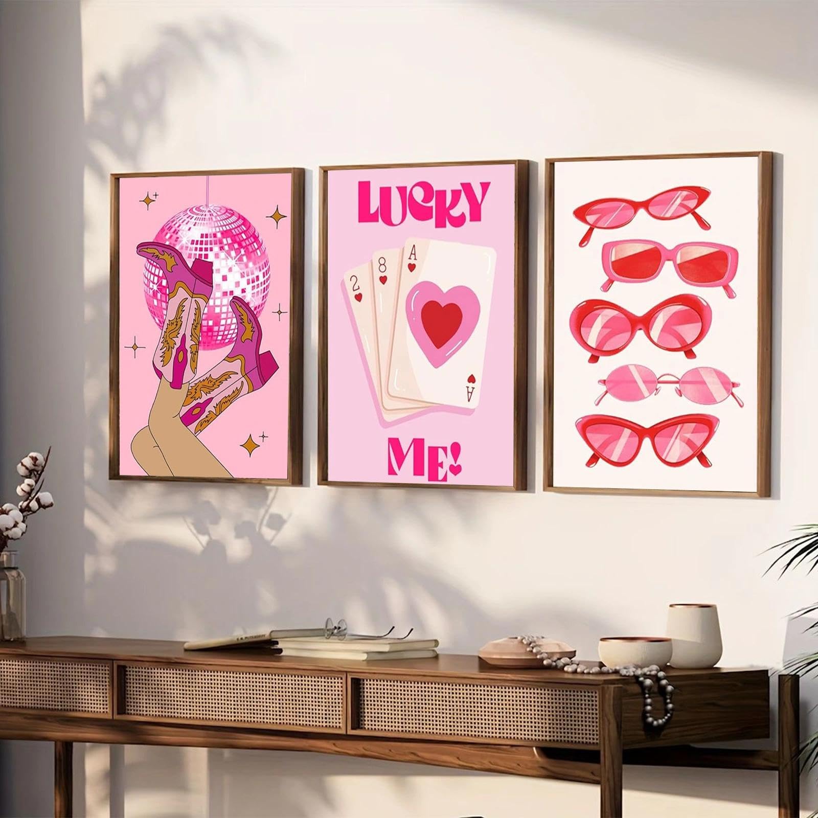 JATOK Malen-nach-Zahlen-Sets für Erwachsene, Malsets für Anfänger auf Leinwand, einfaches DIY-Acryl-Pigment-Zeichnen, Gemälde für Heimdekoration, rosa Trend, 20 x 30 cm (ohne Rahmen), 6 Stück