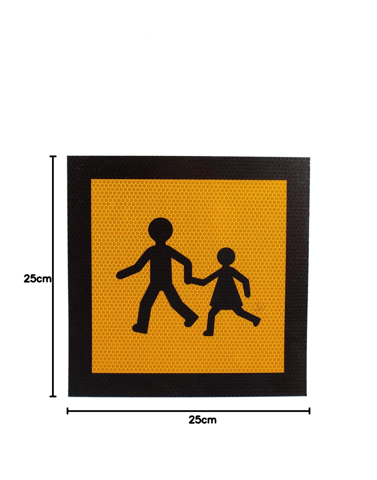 Magnet de véhicule Transport d'Enfants rétro-réfléchissant - Panneau magnétique amovible pour carrosserie acier (Fond jaune rétro-réléchissant, 25 x 25 cm)
