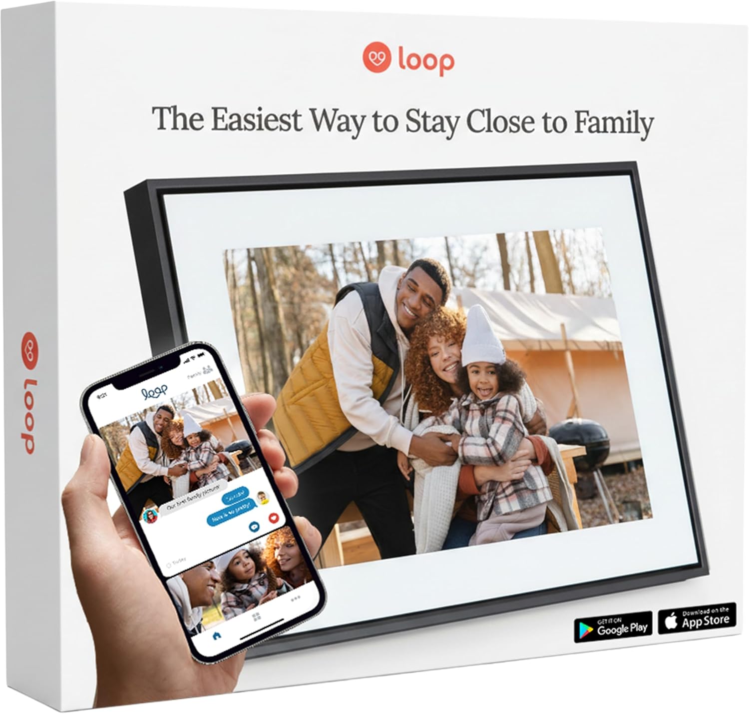 Loop Wi-Fi Digital Picture Frame with Touch Screen – 10-Inch Digital Photo Frame for Home – Text Message and App Photo Sharing – User-Friendly Smart Digital Frame – Smart Home Gift for Family