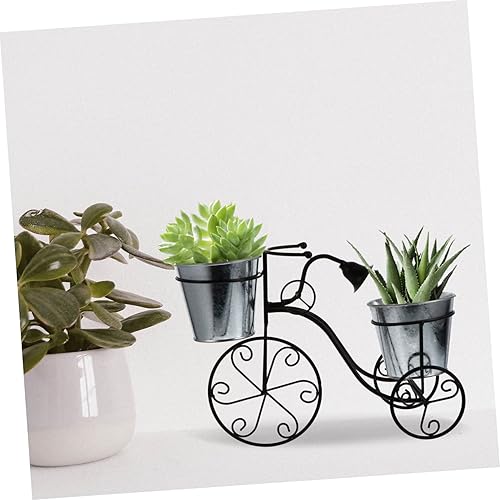 Miniatura 9 de Cabilock Soporte de bicicleta de metal para macetas, soporte para plantas de bicicleta, soporte para plantas de pie, para exteriores, soporte para