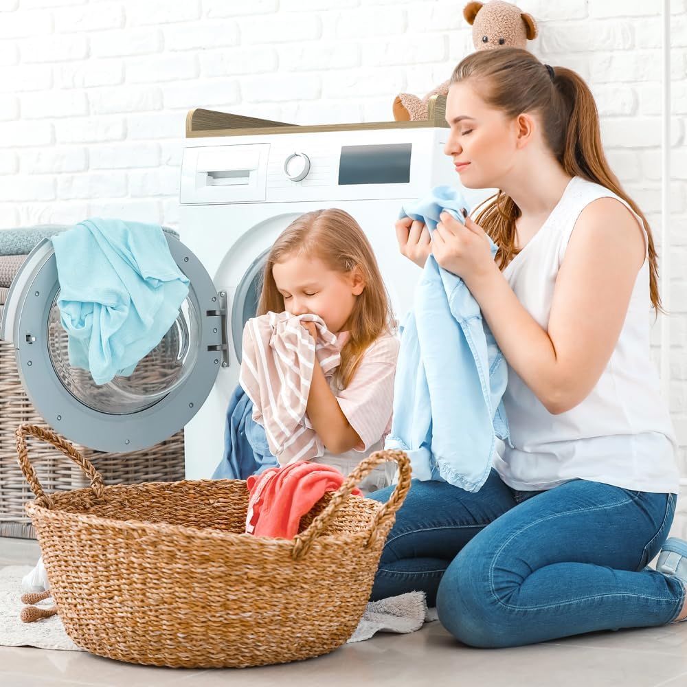 Washer Dryer Countertop Only,Edge Rails-27.5" Depth*27.5" Width Laundry Room Organization,High-Adhesion Non-Slip Protective Layer,with Edge Rails (Light Wood)