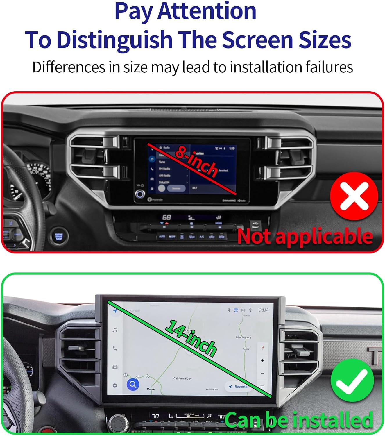 Car Phone Holder for 2022-2026 Toyota Tundra/2023-2026 Sequoia, 360° Rotation, 14-inch Screen Fixed Clip, Auto Accessories Navigation Bracket, Interior Decoration Mobile Phone Mount
