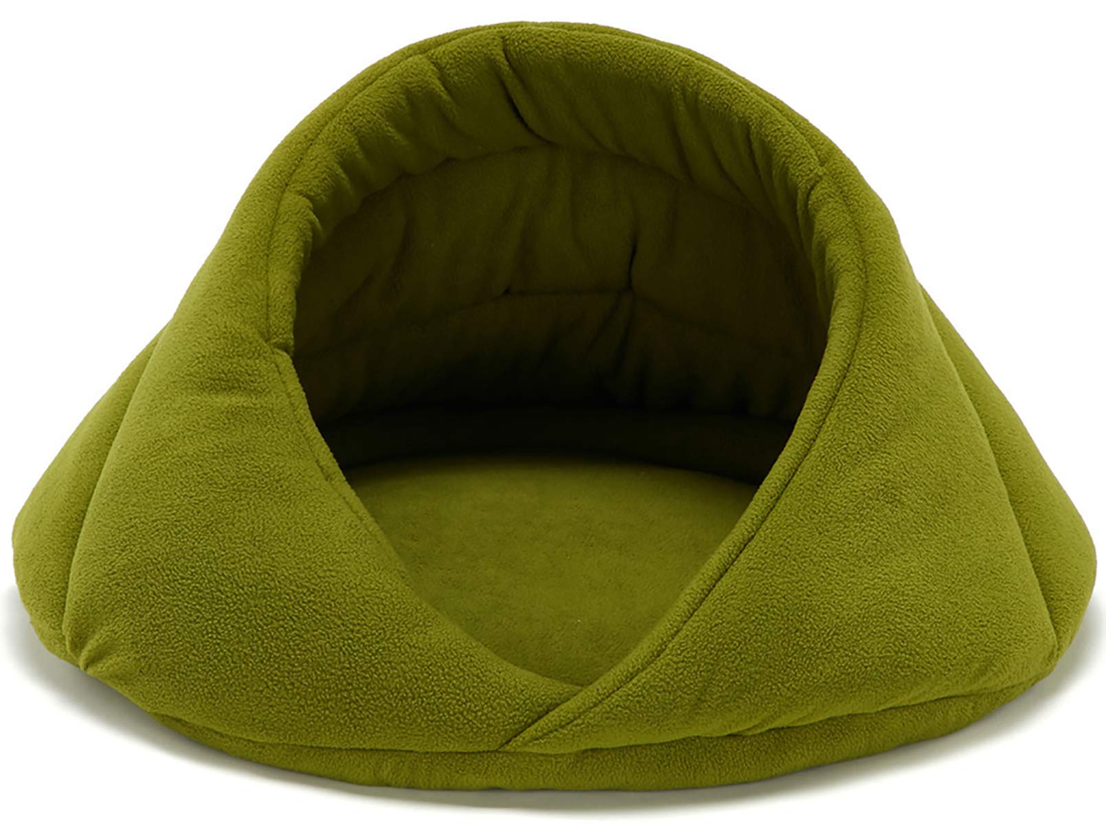 Lit Caverne Fermé Pour Chat Et Petit Chien - Lavable, Deux Modes (ouvert/fermé) - Tailles S Et M - Couleurs Vert, Beige, Violet