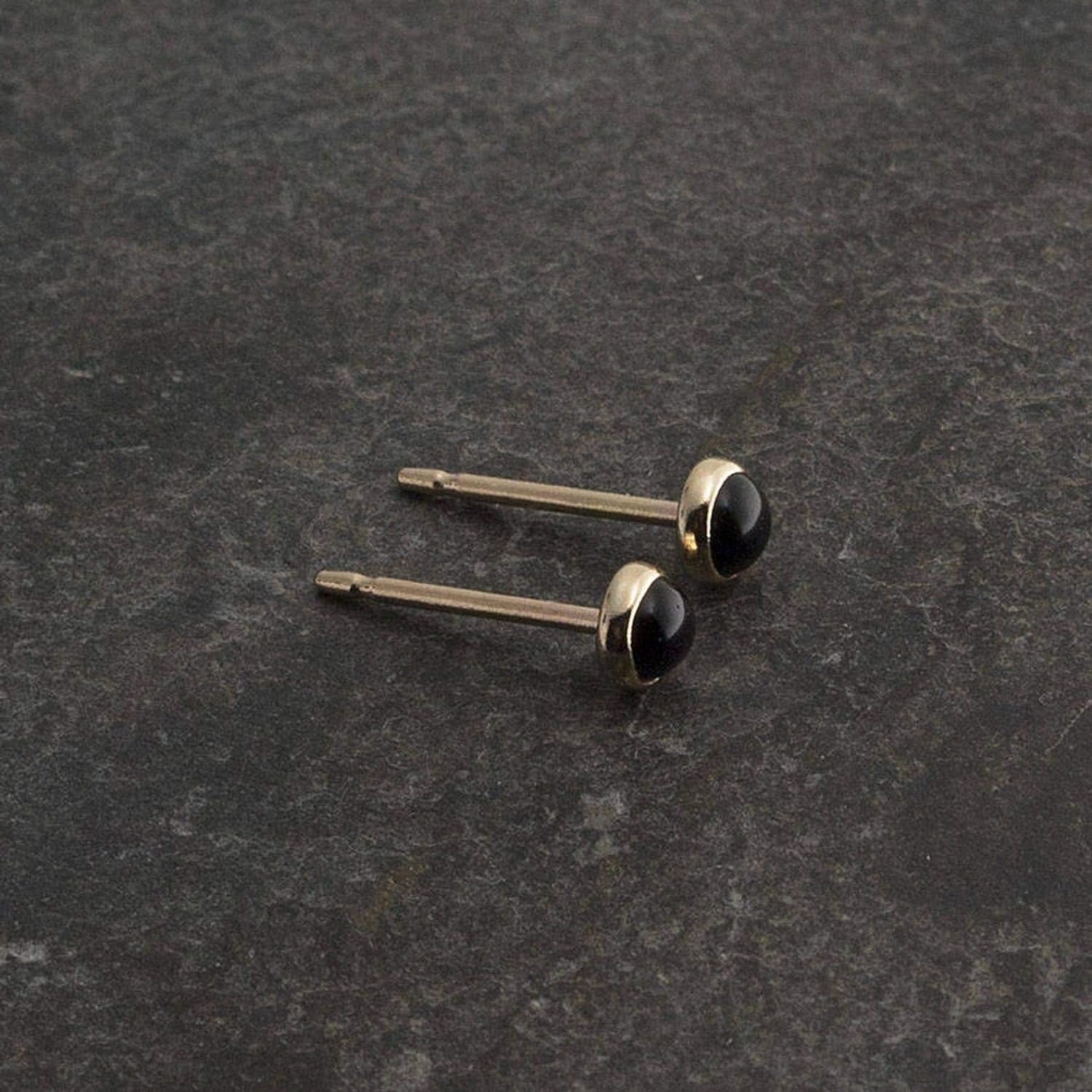 Tiny Gold, Silver Post Studs Multiple Piercing Earrings Bezel Set for Cartilage Tragus Helix Multiple Hypoallergenic Birthstone Jewelry for Women