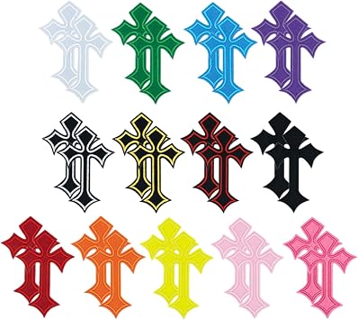 26 PCS Cross Patches Iron on, DIY Patches for Clothing Jeans Hats Backpacks Jackets Shirts