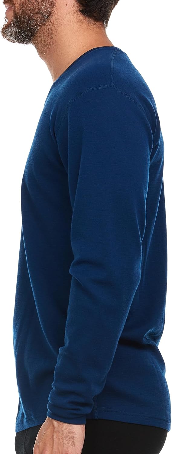 Men's Long Sleeve V-Neck - 100% Merino Wool Base Layer - Casual Shirt - Under Layer - Midlayer