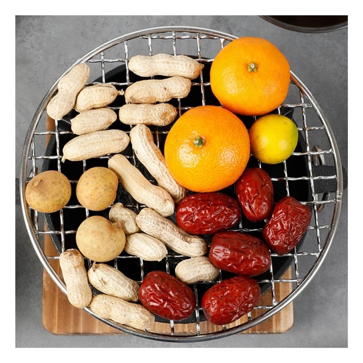 Okrągła siatka do grillowania ze stali nierdzewnej 304, siatka do pieczenia bekonu, żelazne siatki, akcesoria do grilla, nieprzywierające akcesoria do grillowania (26,5 cm)