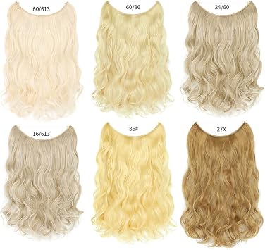Natural Synthetic Hidden Wire Hair Extensions 45cm with Adjustable Wire No Clips Invisible Secret Wavy Hairpiece for Women (8#)