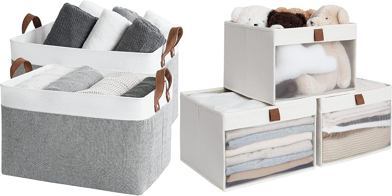 StorageWorks Storage Bins for Closet and Closet Storage Bins with Clear Window
