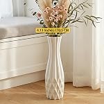 17.7 Inch White Ceramic Large Floor Vase,Modern Flower Tall Vases for Home,Farmhouse,Office,Living Room Decor,Simple Design Fall Decorative Porcelain Flower Arrangement Vase Gift