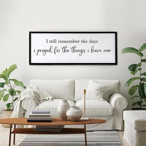 Miniatura 4 de Letrero enmarcado de madera con texto en inglés "I Still Remember The Days I Prayed", para decoración de pared, 24 x 10 pulgadas, para el hogar,
