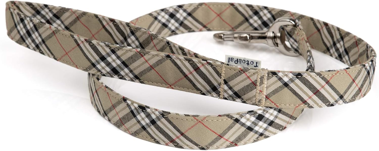 Toto&Pal Royal Tartan Check Lead Beige 25mm