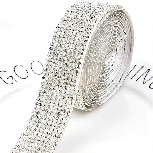 Miniatura 3 de 3 rollos de cinta de diamantes de imitación, 3 tamaños, tiras de diamantes de imitación autoadhesivas, cintas de diamantes de imitación de cristal,