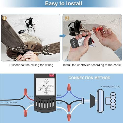 Miniatura 4 de Kit de receptor de control de ventilador universal para Hampton Bay Harbor Breeze Hunter Allen+Roth FAN-28R L3HFAN35T1 FAN-35T1 L3HFAN35T FAN-35T