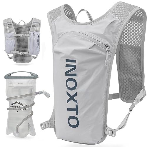 INOXTO Chaleco de Hidratación para Correr, Mochila Ligera Aislada con Bolsa de Agua de 1.5L para Senderismo, Carreras Ciclistas y Maratón para Mujeres y Hombres