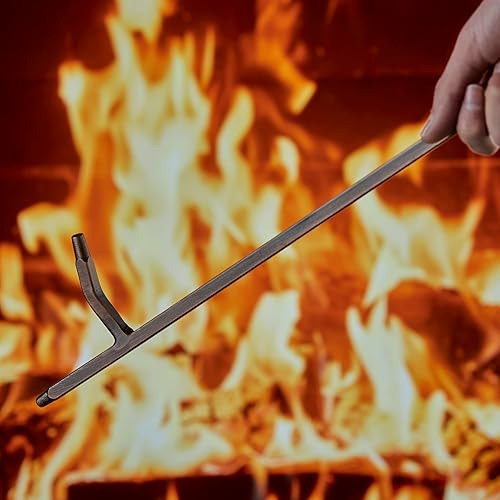 Miniatura 11 de UniFlame, F-1266, juego de herramientas para chimenea de ladrillo martillado de cobre antiguo de 5 piezas