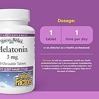 Vista 3 de Melatonina Stress-Relax de 3 mg por Natural Factors, ayuda natural para dormir, restablece el ciclo de sueño-vigilia, 90 tabletas masticables