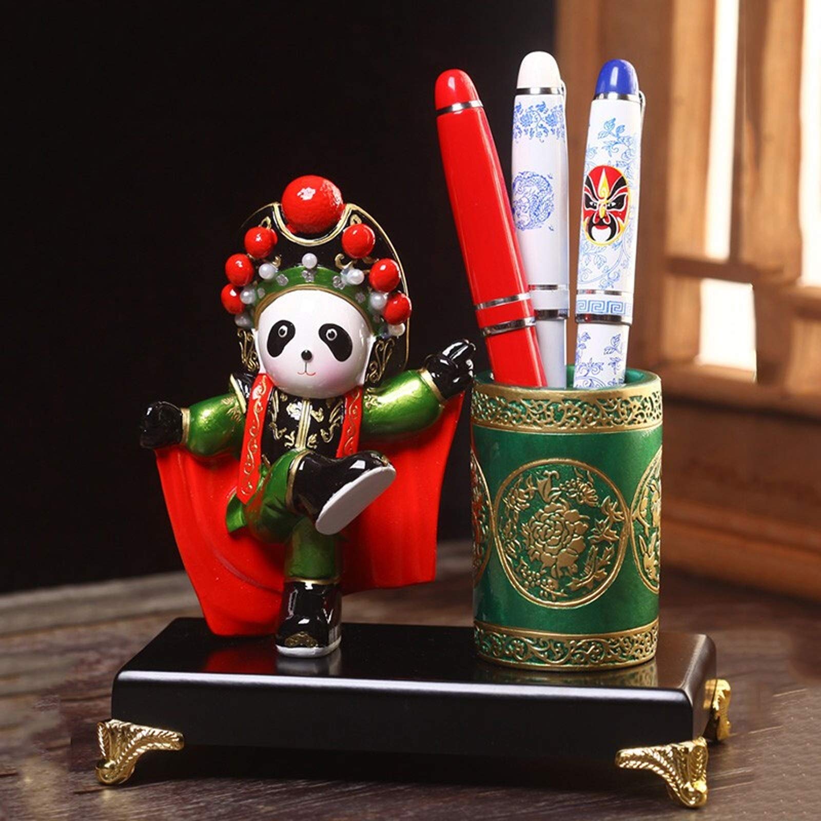 SISWIM Stifthalter Harz Schreibtisch Bleistifthalter chinesischer Stil Pen Organizer Drama Charakter Stift Bleistifthalter Tasse Home Büro Schreibtisch Liefert Zubehör Schreibtischzubehör (Color : B)