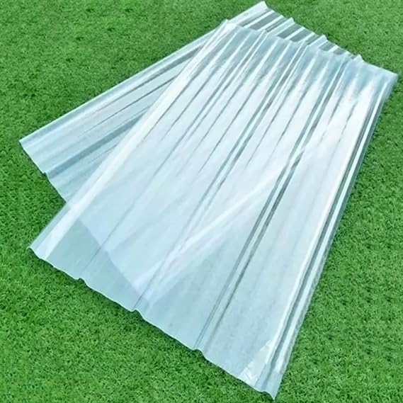 FRP Daylighting Panels,Corrugated Roofing Sheets,Storage Shed Roof Sheet,1.2mm Garage Roofing Covers,Roofing Cladding Replacement for Greenhouse,Rainproof/Transparent (8 Pcs,35x35in)