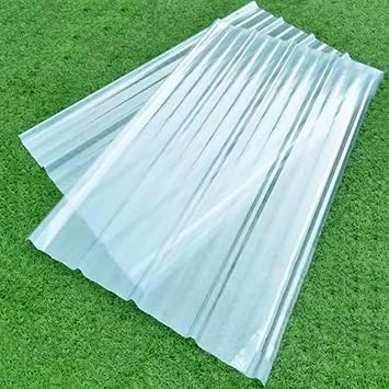 FRP Daylighting Panels,Corrugated Roofing Sheets,Storage Shed Roof Sheet,1.2mm Garage Roofing Covers,Roofing Cladding Replacement for Greenhouse,Rainproof/Transparent (8 Pcs,35x35in)
