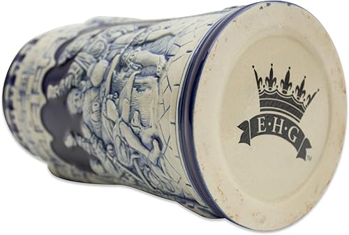 Miniatura 5 de Vaso de cerveza azul cobalto grabado festivo del castillo alemán coleccionable