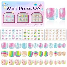 72 Pieces Press on Nails Kids, EBANKU Girls Fake Artificial Nail