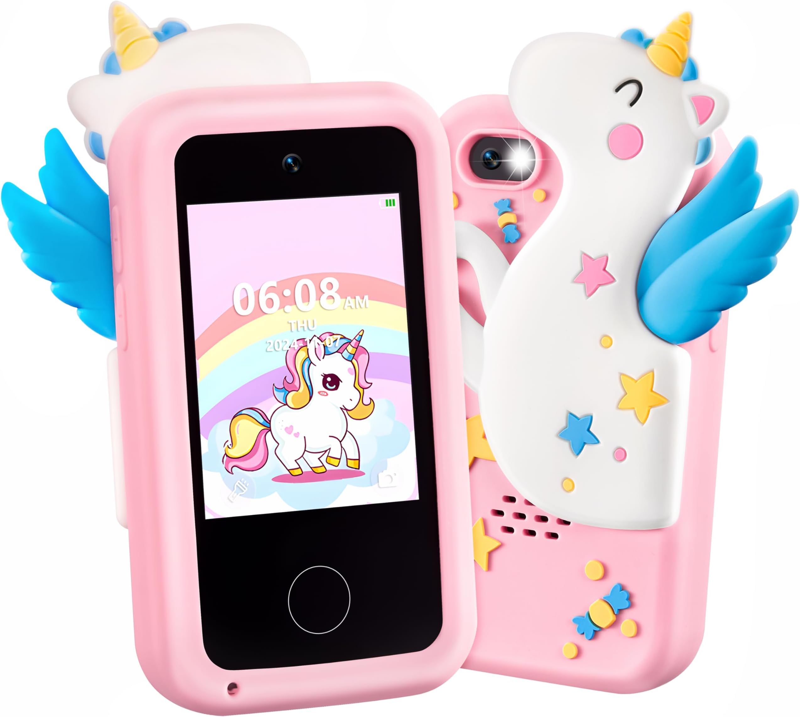 Sponsored Ad – SYNCFUN Kids Smart Phone Toys For Girls Age 3 4 5 6 7 8 9,Touchscreen Kids Mobile Phone With Dual Camera, Game, Music Player 8GB Card,Toddler Camera Learning Toy,Unicorn Birthday Gifts For Girls