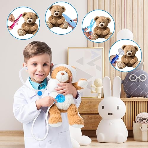 Miniatura 6 de Kit de médico de juguete para niños, juego de simulación, juego de médico, juguetes para niños pequeños, juego médico para disfrazarse, juego de