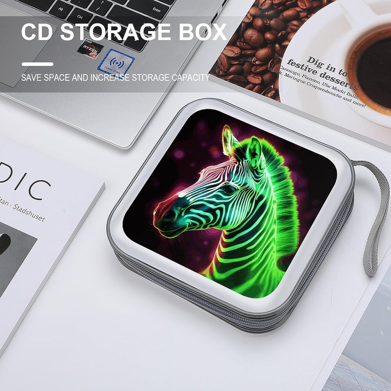 Glowing Zebra CD Case CD Storage Box DVD Sleeves