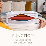 Hayden Hill Luxury Organic Cotton Sweater Storage Bag For Cashmere 18 Inch | Fits 6 Fine Knits, Breathable, Moth Proof, Garment Storage Bag For Cashmere, Zippered, Certified Carbon Neutral, White