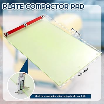 Pangda Plate Compactor Pad for Pavers 27.5x17.5 Construction Zone Plate Tamper Compactor Pad for Road Maintenance, Municipal Engineering, Garden Construction