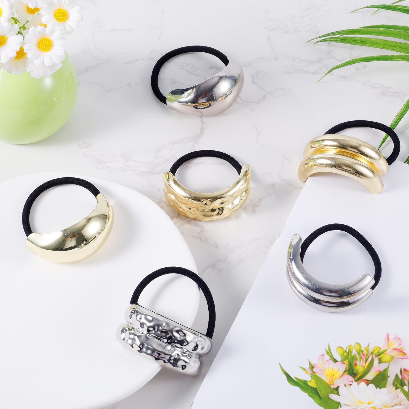 180 Pezzi di Gioielli per Capelli, Twist Fibbia Anelli Clip Decorazione per Trecce, Fibbie per Capelli Femminile Metallo Dorato Argento, Trecce Accessori per Acconciature da Donna Ragazza