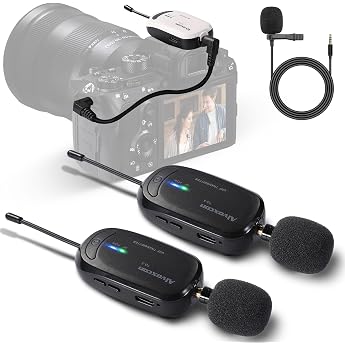 Alvoxcon TG320 Camera Microphone, Wireless Microphone Set, Smartphone Compatible, For SLR Cameras, Pin Mic, Clip Mic, External Smartphone Microphone, iPhone Portable, Convenient to Carry, Japanese