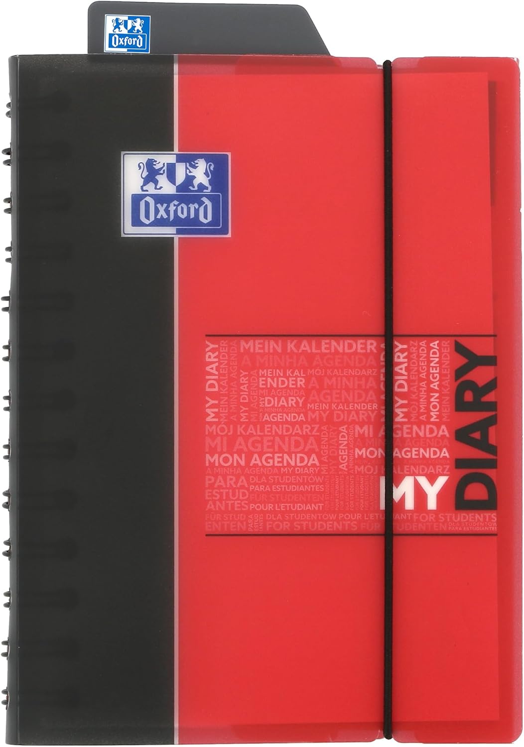 Oxford Daily Academic Student Diary One Day per Page 2017-2018 Polypropylene with a Bookmark 352 Pages 12x18 cm Red