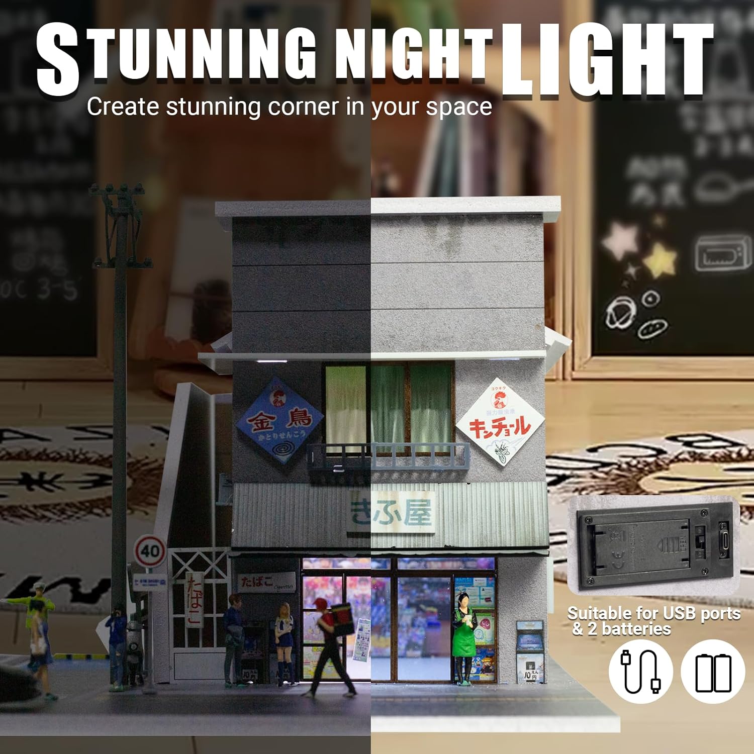1/64 Scale Cars Display Case for Toy Model Car Display and Storage | Stackable Garage with LED Light Matchbox Dioramas JP Candy Store Easy Assmble