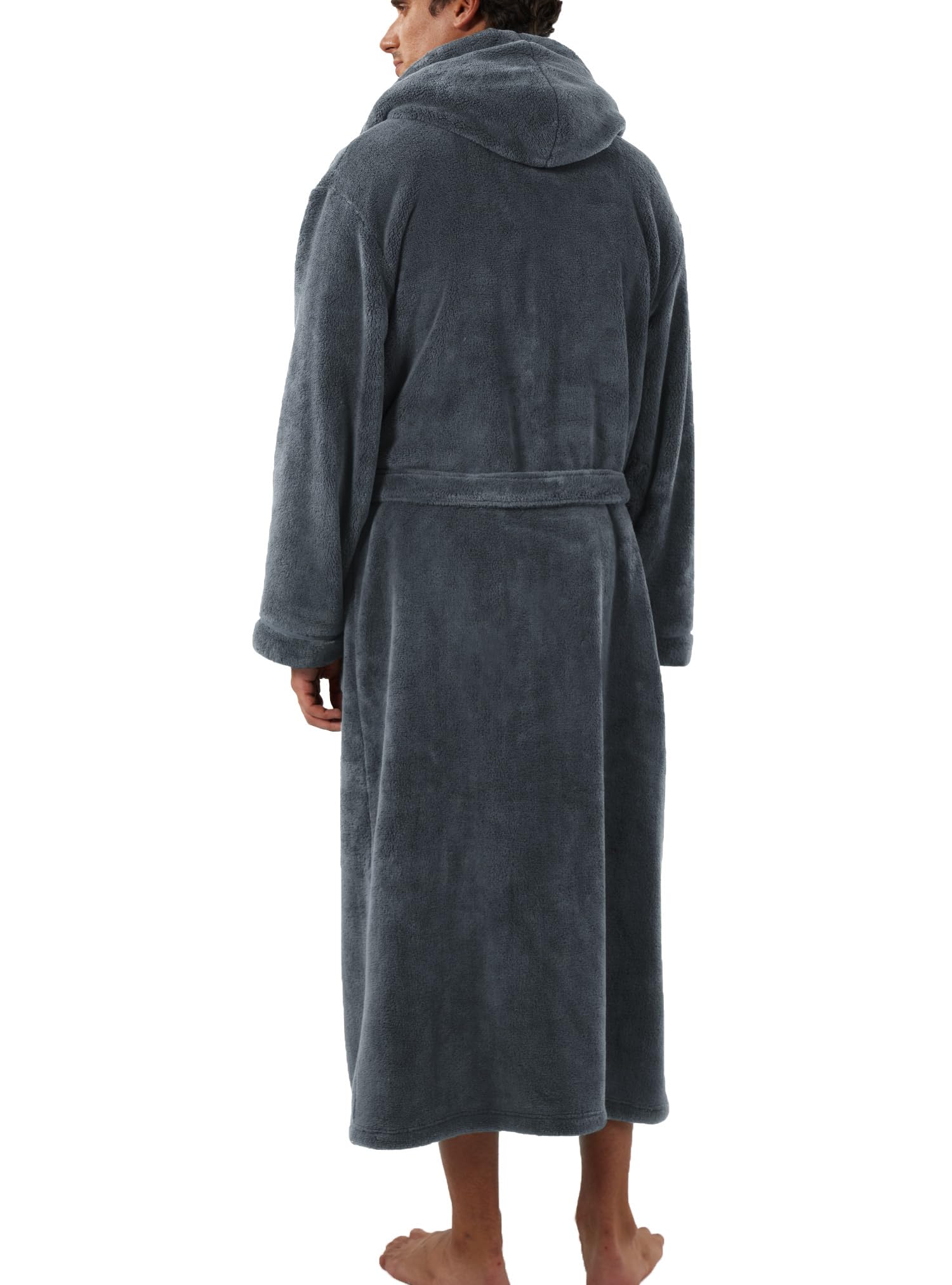 DAVID ARCHY Albornoces para hombre, bata para hombre, ultra suave, cálida, con cuello largo, albornoz para hombre