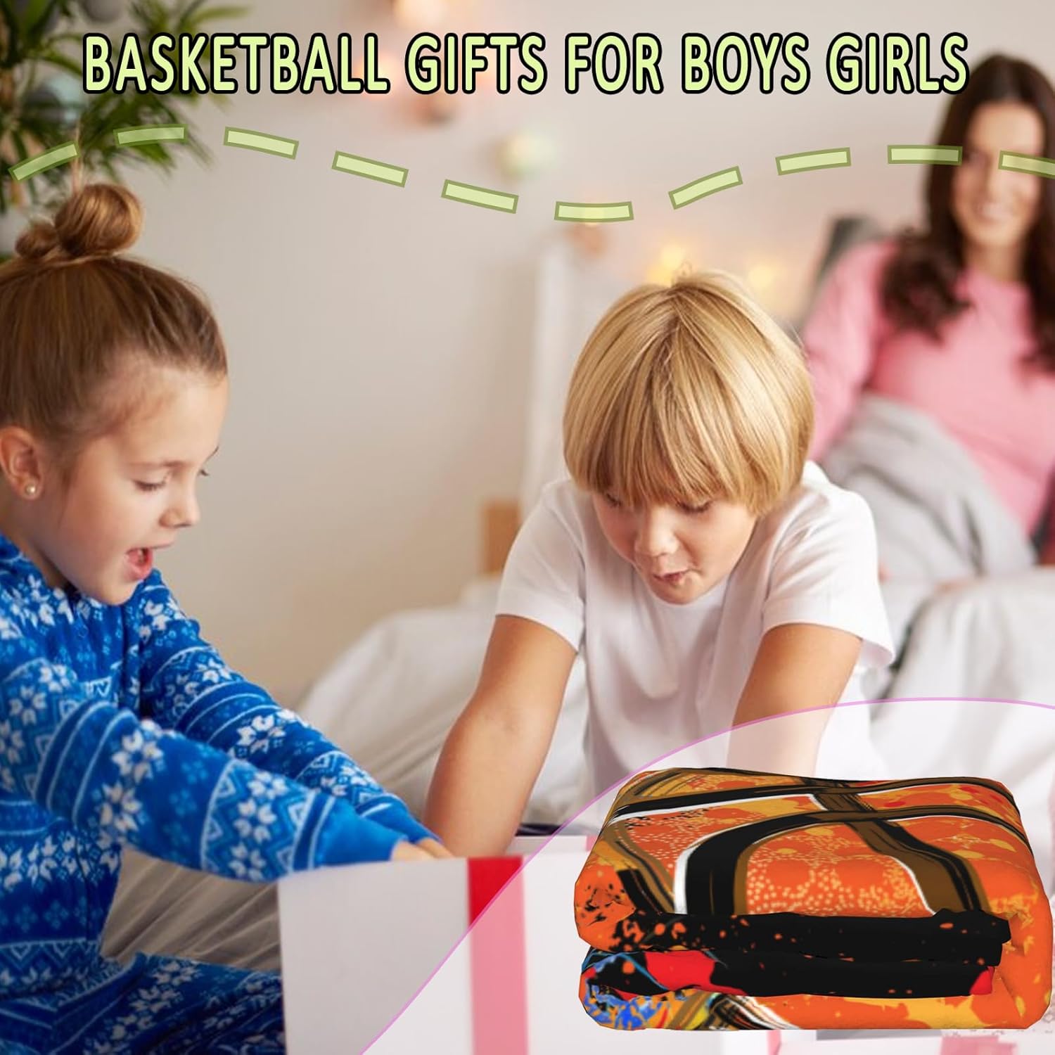 Basketball Blanket Boys Girls Basketball Gifts for Adult Kids Coach Team Birthday Christmas Party Gifts 50x60 Inch - Image 3
