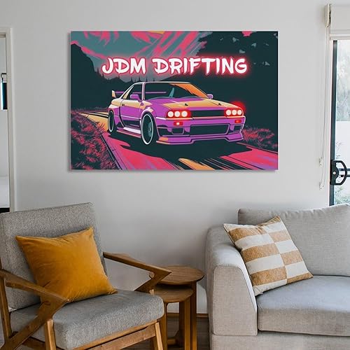 Miniatura 6 de R32 Jdm Car Synthwave - Pósteres retro para automóvil, para habitación, sala de estar, dormitorio, impresiones artísticas estéticas para decoración