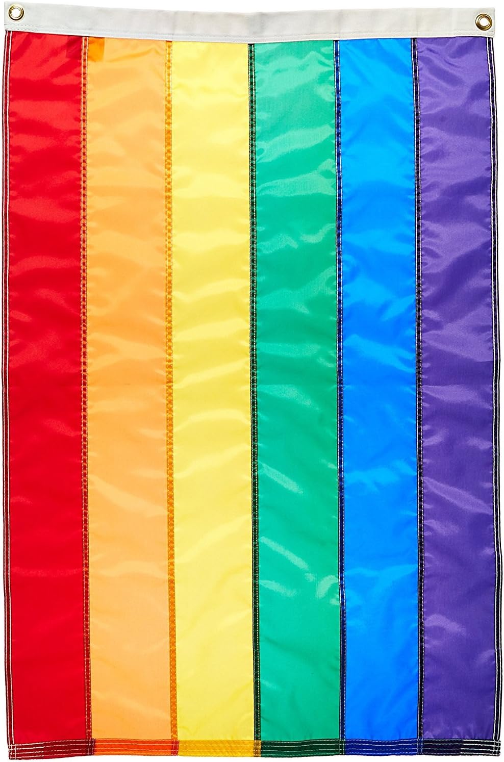 US Flag Factory 2x3 FT Rainbow Flag (Sewn Stripes) Outdoor SolarMax Nylon - Gay Pride Lesbian LGBT - Premium Quality - Made in America