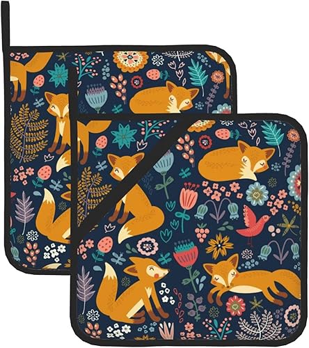 Juego de 2 soportes para ollas de zorro para cocina, resistentes al calor, soporte para ollas, almohadilla caliente, tapete para sartén caliente