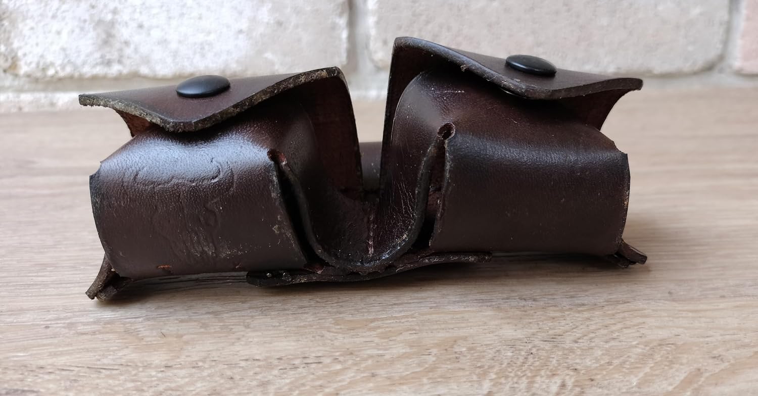 Rough Rider 10/22 .22 Double Spare Magazine Cylinder Leather Pouch Revolver Rifle Brown