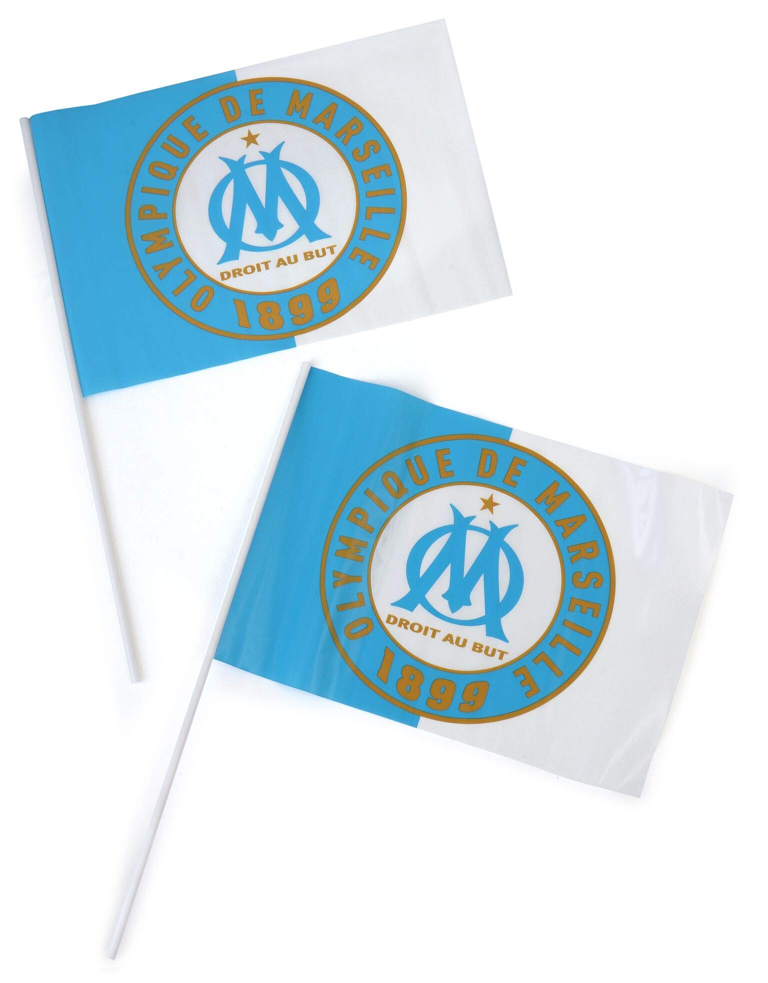 OLYMPIQUE DE MARSEILLE Om Drapeau Logo Collection Officielle Taille 21 x 30 cm
