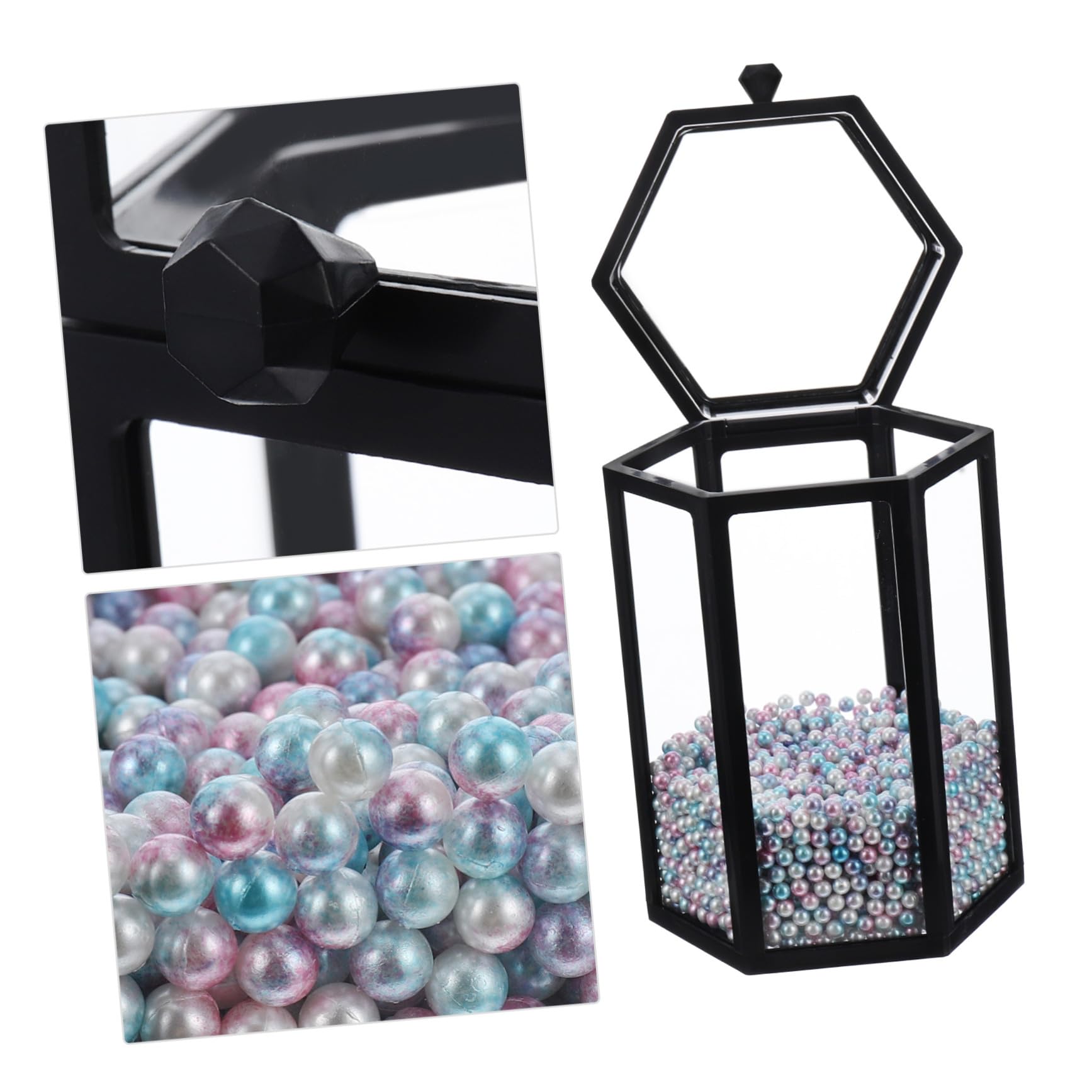 Porta Pennelli Cosmetici in Vetro Coperchio Decorativo per Toeletta Organizer per Eyeliner da Scrivania Contenitore per Pennelli in Vetro