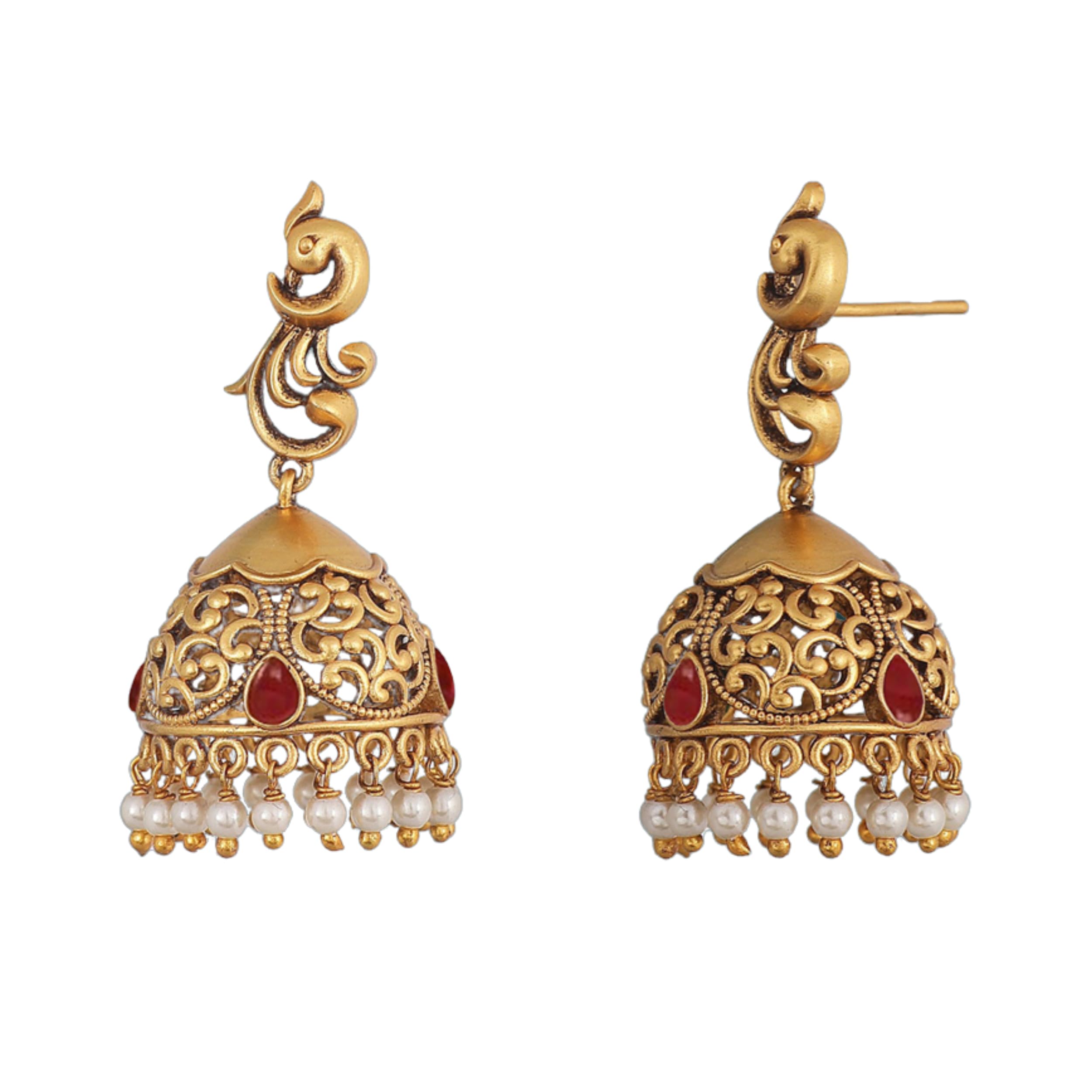 Tarinika Antique Gold Plated Hansa Jhumka Earrings with Peacock Design - Indian Earrings for Women Perfect for Ethnic occasion | Traditional Earrings For Women | 1 Year Warranty* (B0CZ9FL1FK) Amazon Price History, Amazon Price Tracker