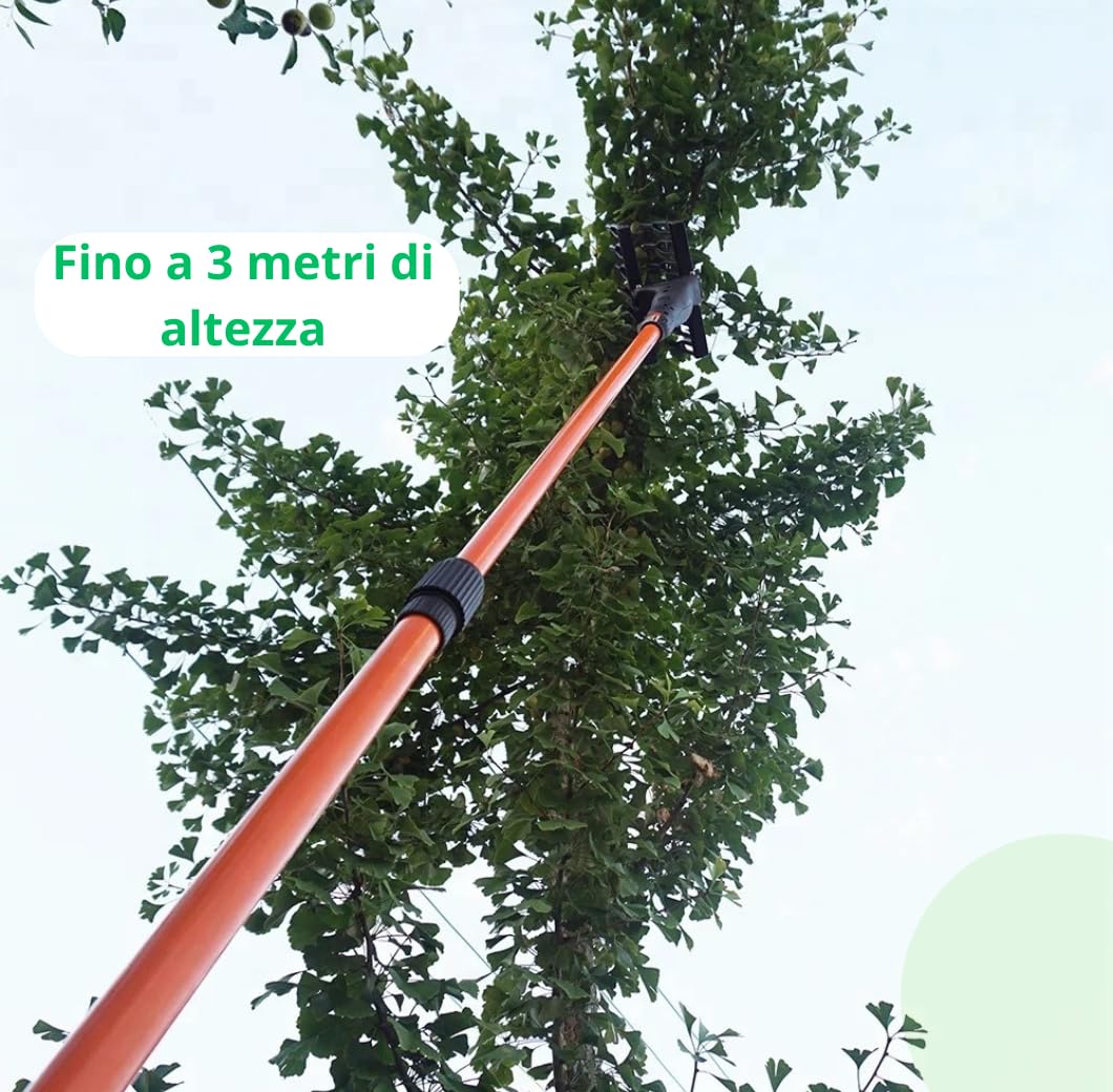Abbacchiatore Elettrico Olive UNITED TRADE 140W 12V - Asta Allungabile 3m, Cavo 10m, Con Doppio Pettine - Foto 9