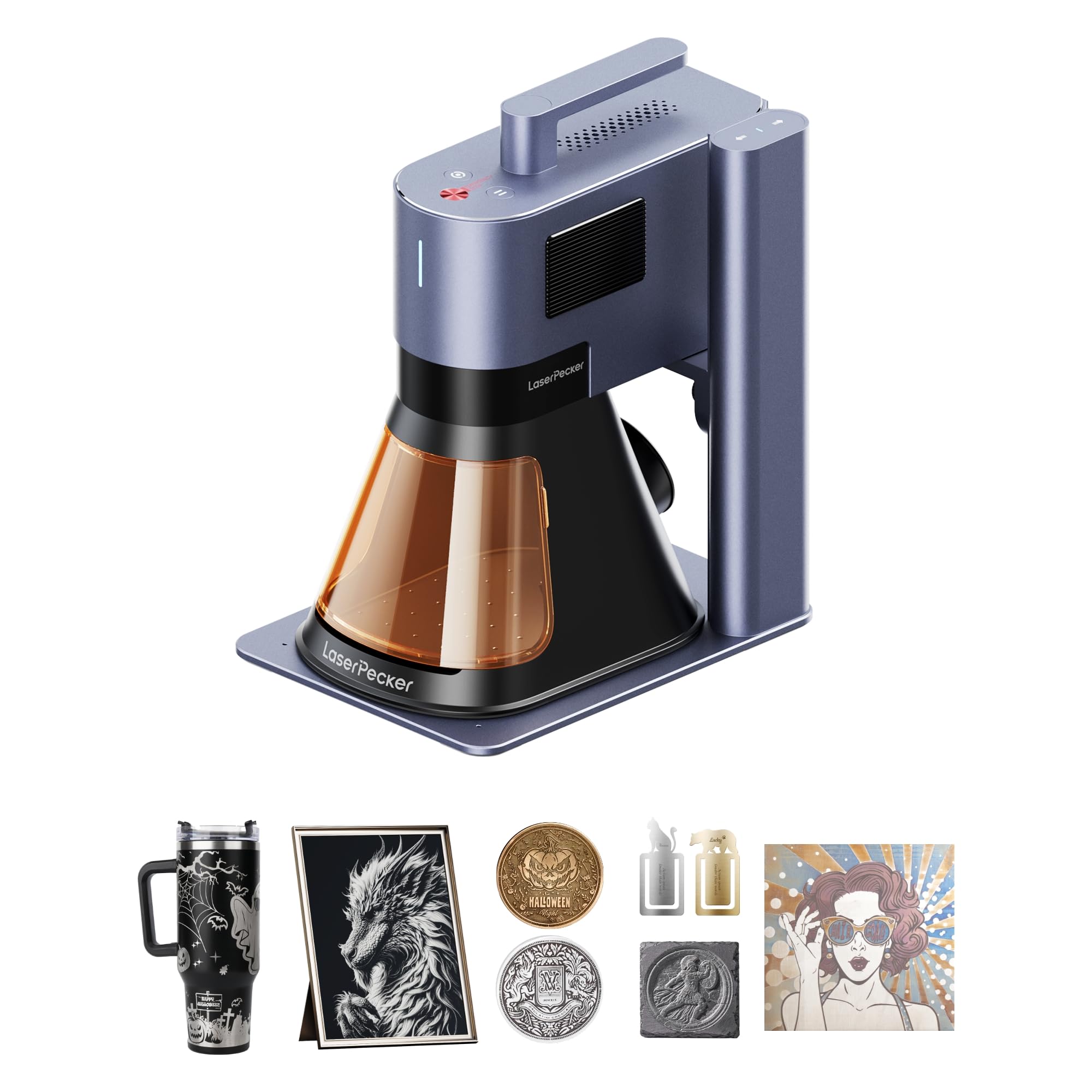 LP5 20W Fiber & Diode Dual Laser Engraver, 10X Faster 0.0027mm Precision for Metal Wood J…