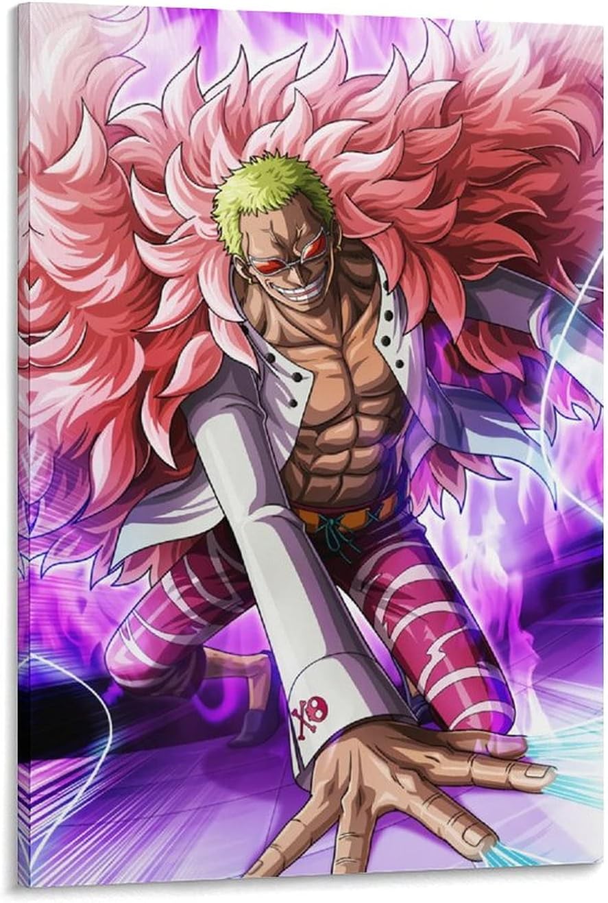 Amazon ワンピースドンキホーテドフラミンゴアニメキャンバスアートポスター装飾画壁画写真室装飾画08 12inch 30cm ウォールステッカー オンライン通販